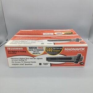 Magnavox TB100MW9 DTV Digital to Analog Converter Box for Analog TV Black